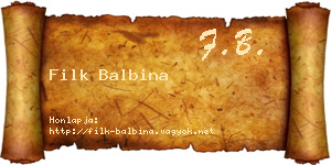Filk Balbina névjegykártya